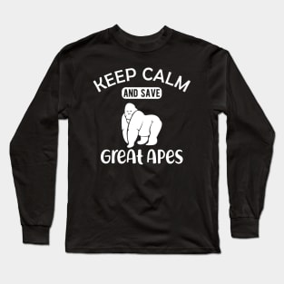 Great Ape - Keep calm and save great apes Long Sleeve T-Shirt